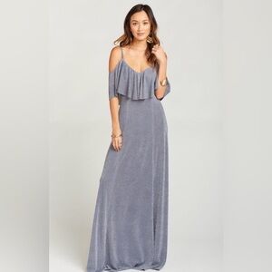 Renee Ruffle Maxi Dress Dancing Queen Shine Smoke